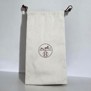 HERMES Wallet Duster Bag Storage Drawstring Herringbone